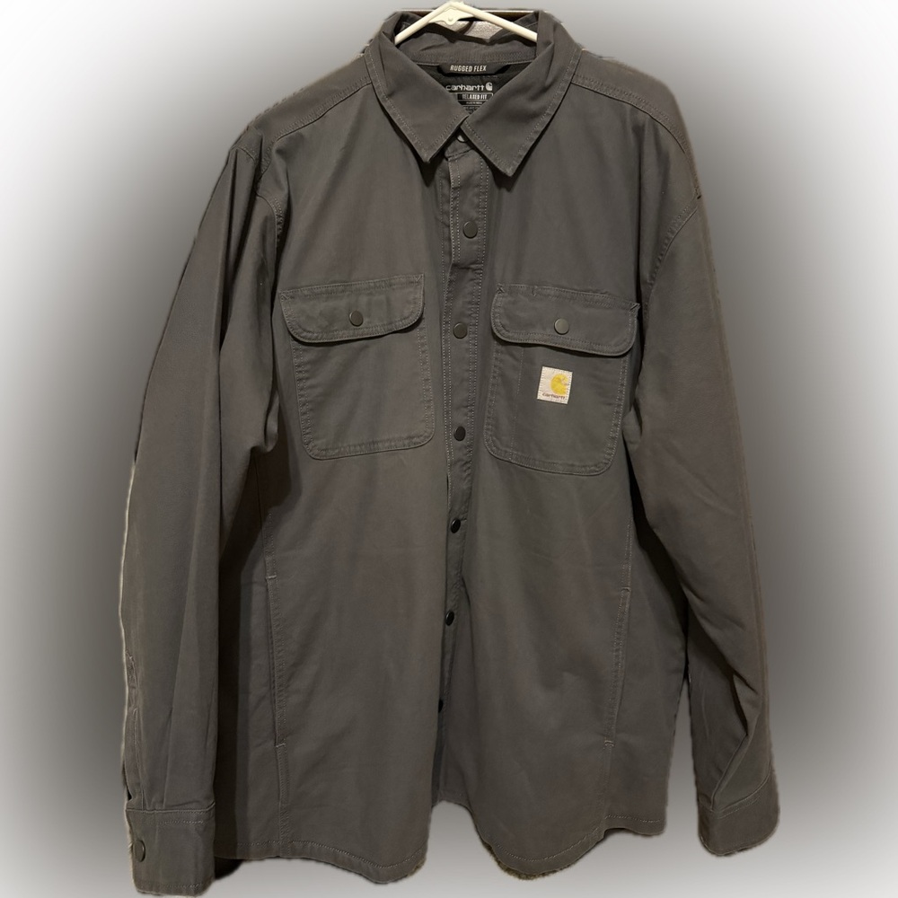 Carhartt Men's Gray fleece lined shirt Jacket
